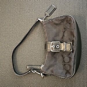 Coach canvas/leather small shoulder bag